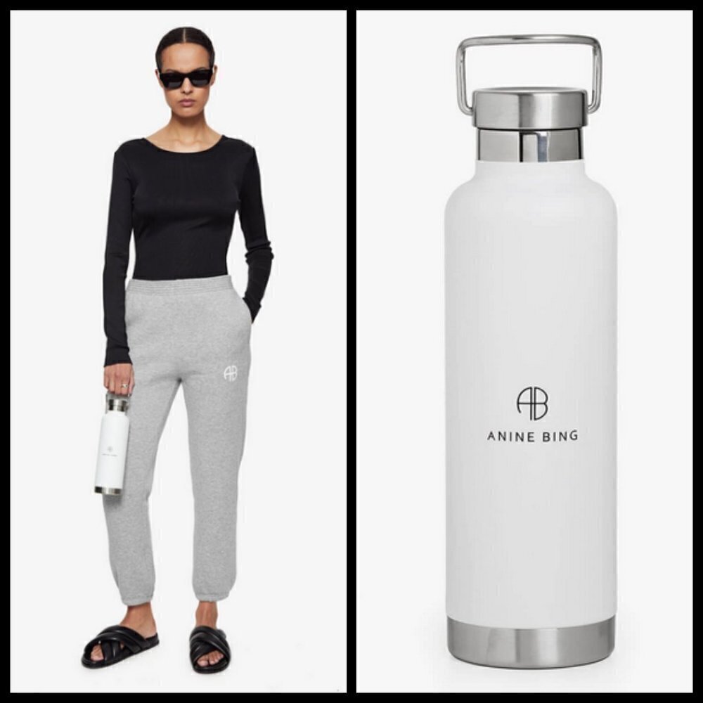💕ANINE BING💕 Pia Stainless Steel Water Bottle - White New in Box